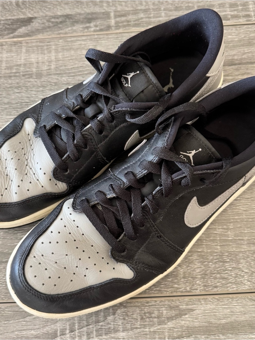 Nike Air Jordan 1 Low G Golf Black White Leather Sneakers Size US 10.5